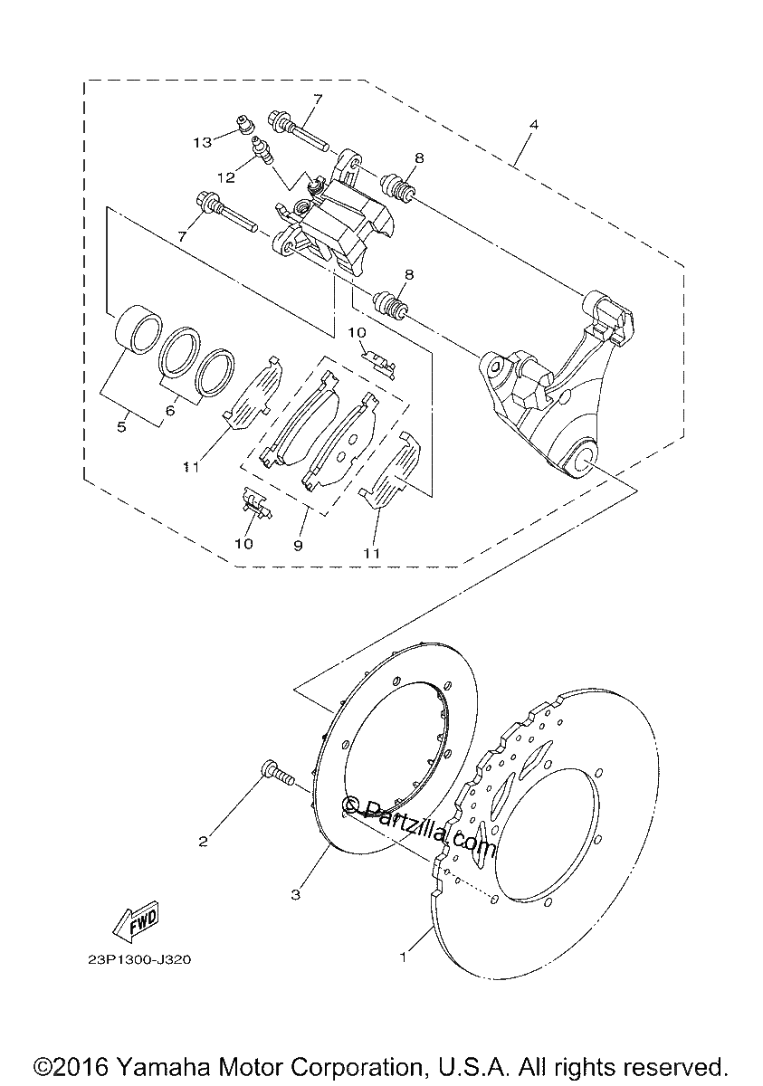 Diagrama de REAR BRAKE CALIPER