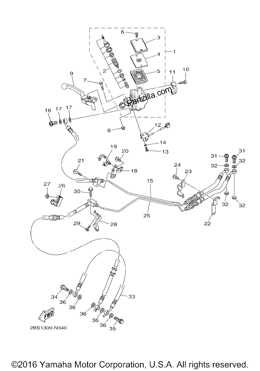 Diagrama de FRONT MASTER CYLINDER