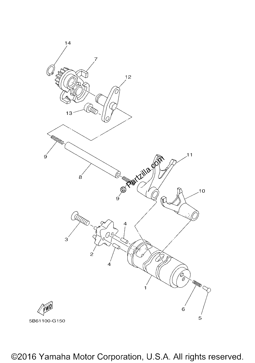 Diagrama de SHIFT CAM FORK