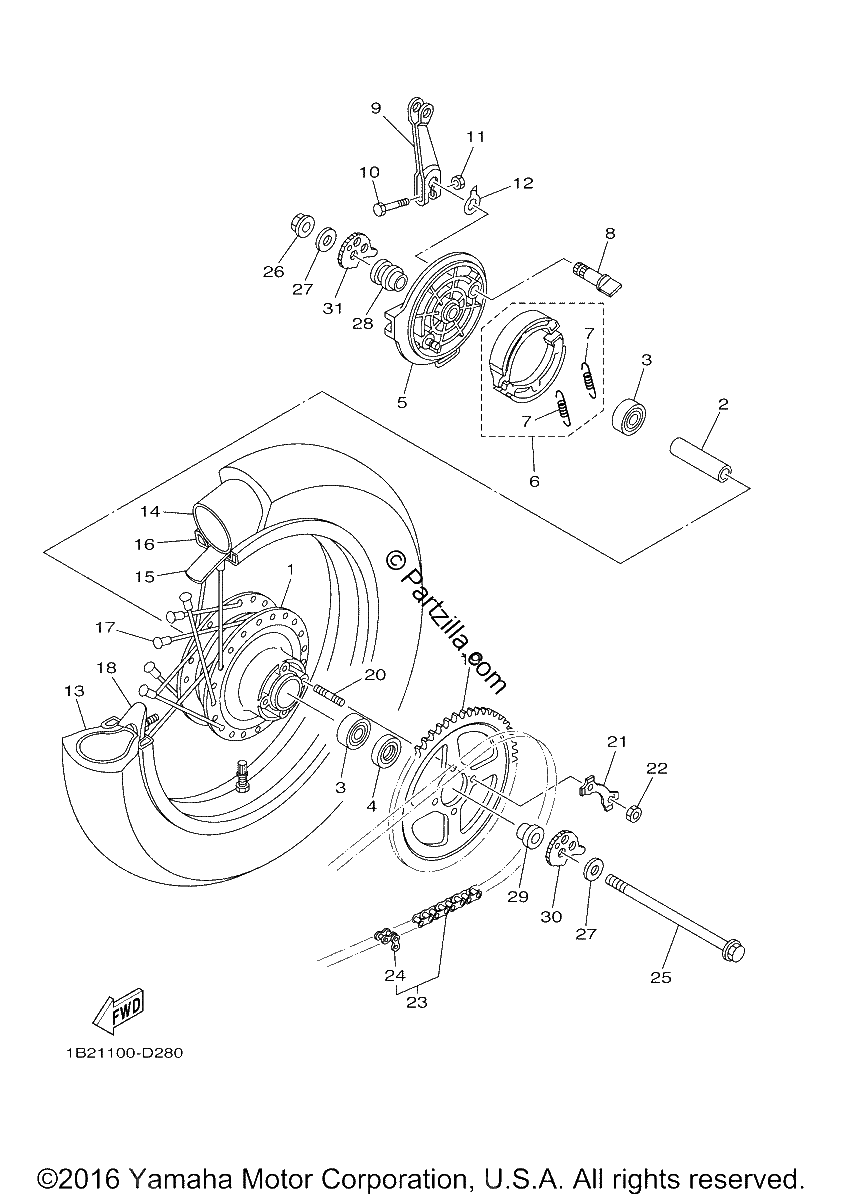 Diagrama de REAR WHEEL