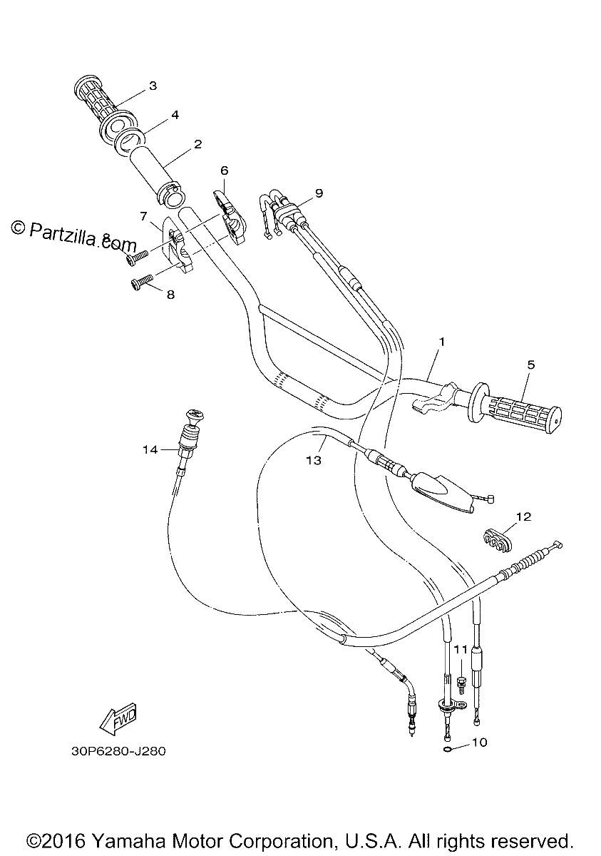 Diagrama de STEERING HANDLE CABLE