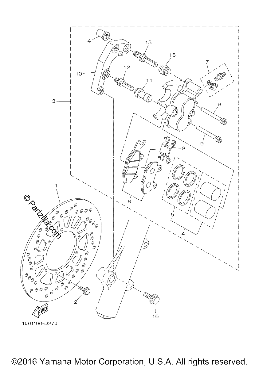 Diagrama de FRONT BRAKE CALIPER