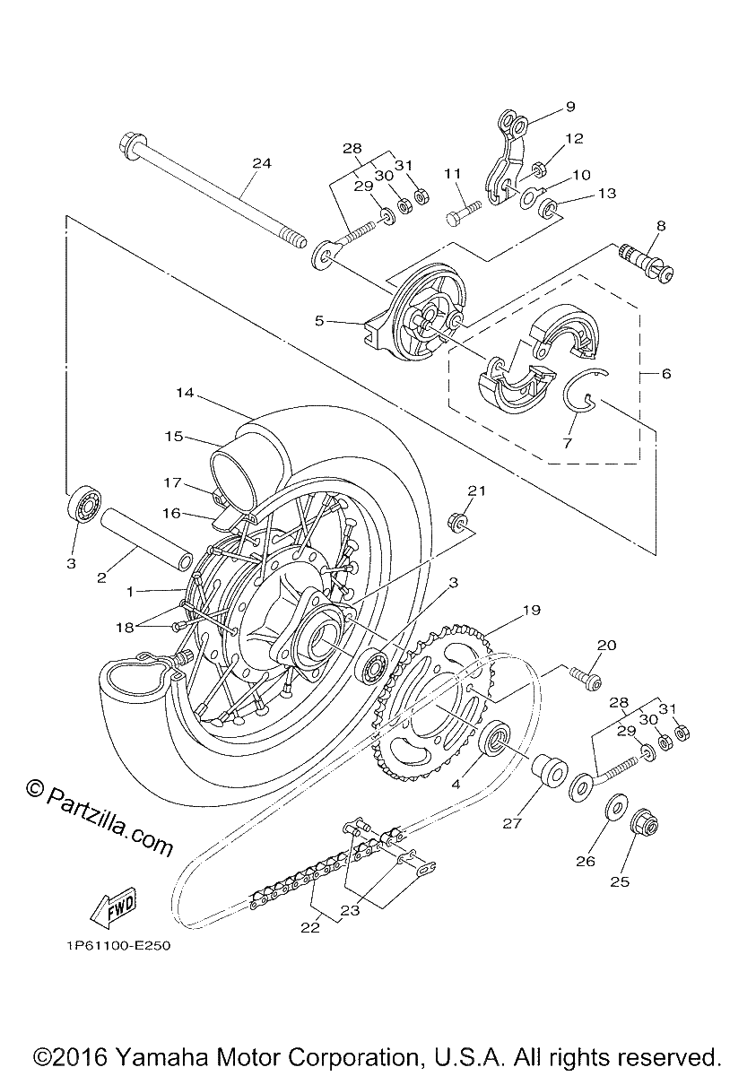 Diagrama de REAR WHEEL
