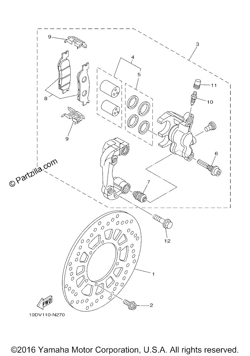 Diagrama de FRONT BRAKE CALIPER
