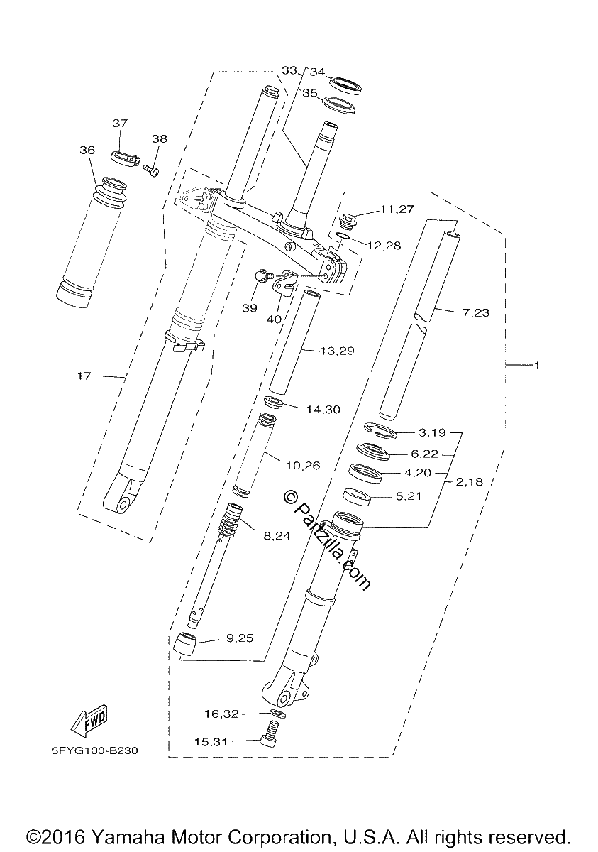 Diagrama de FRONT FORK