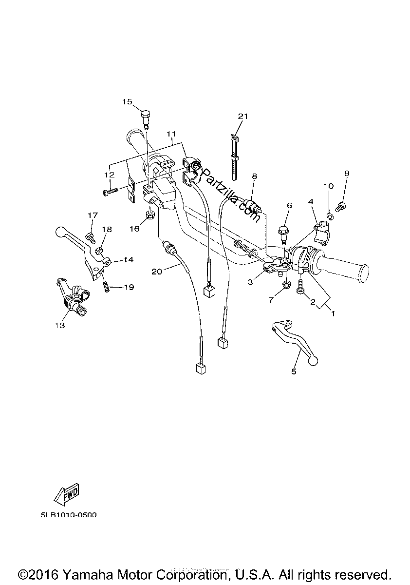 Diagrama de HANDLE SWITCH LEVER
