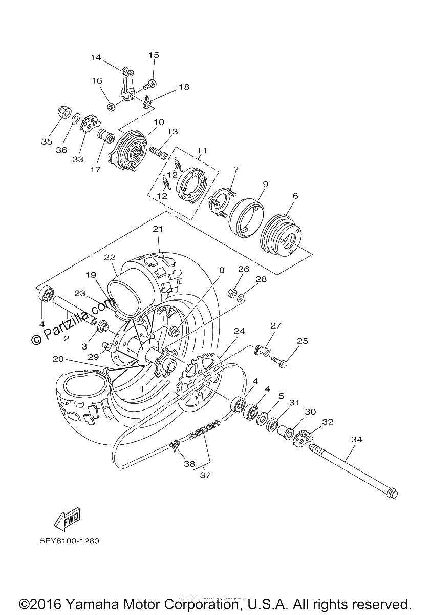 Diagrama de REAR WHEEL