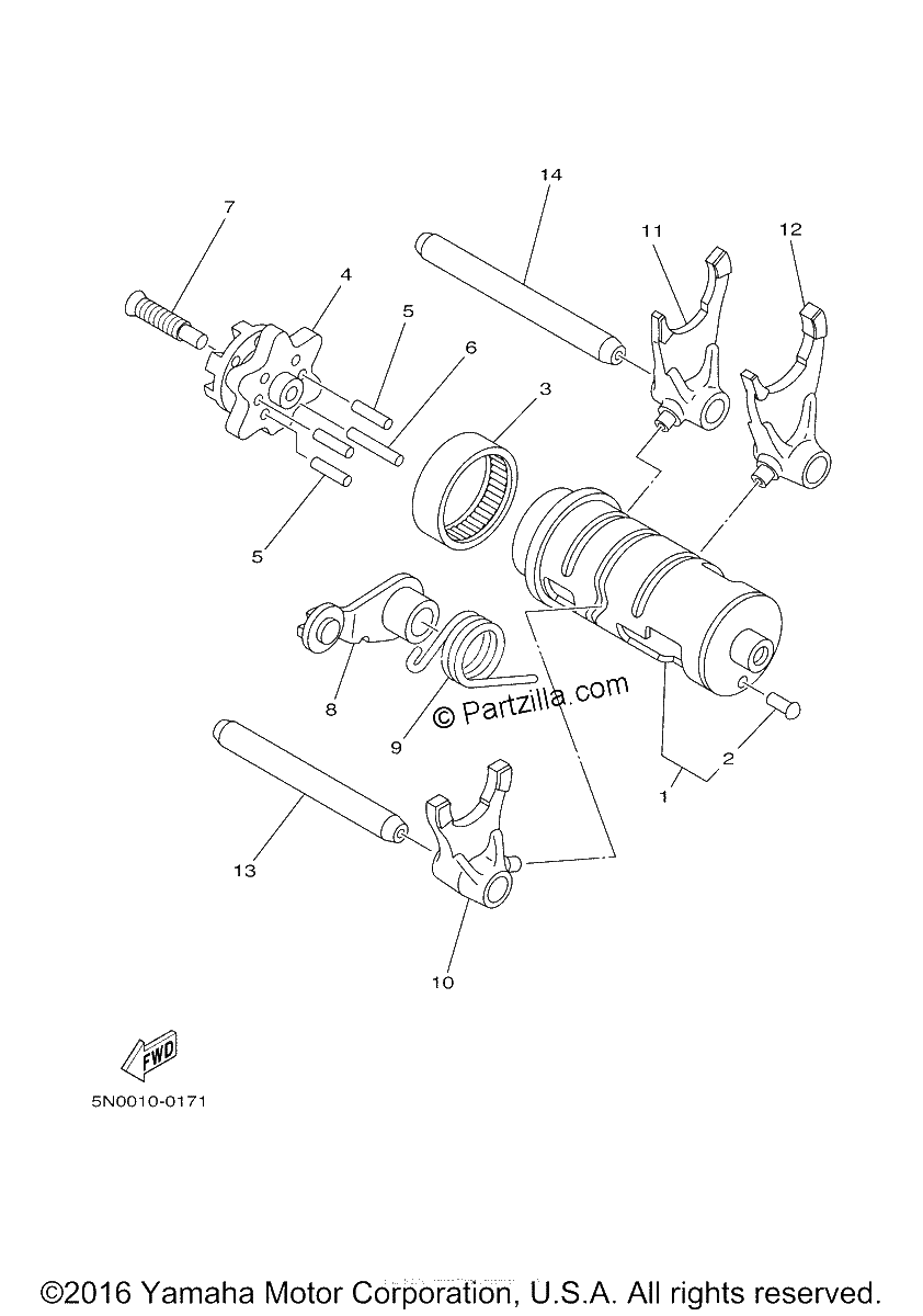 Diagrama de SHIFT CAM FORK
