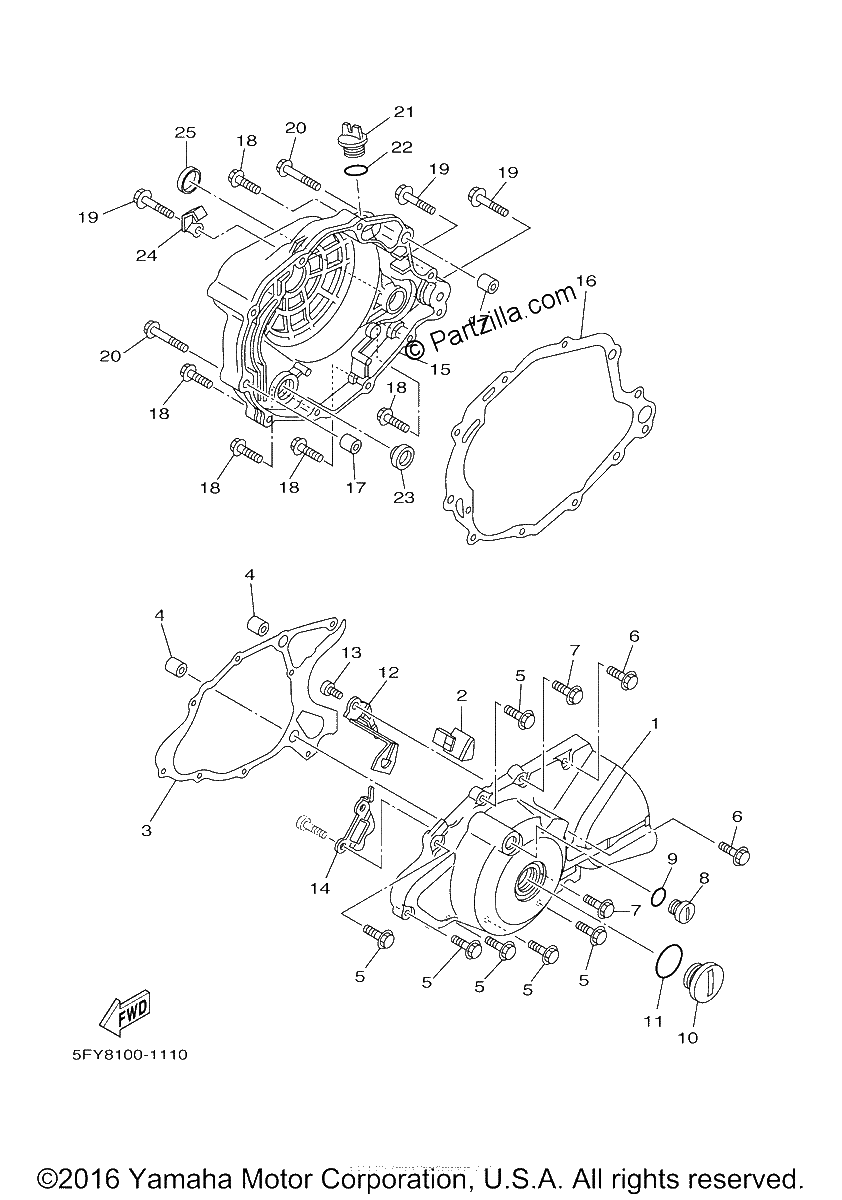 Diagrama de CRANKCASE COVER 1