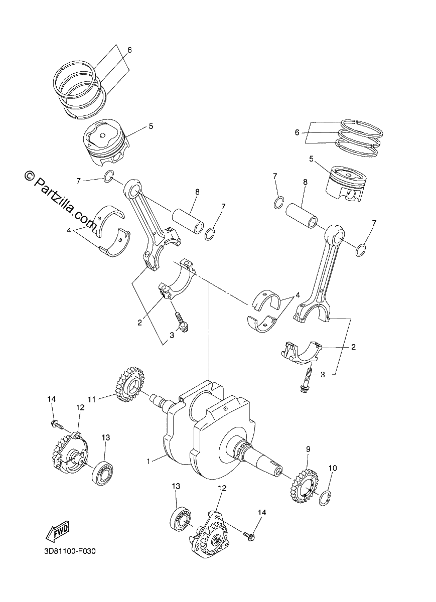 Diagrama de CRANKSHAFT PISTON