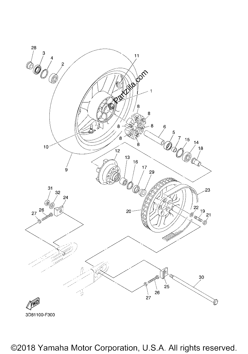 Diagrama de REAR WHEEL