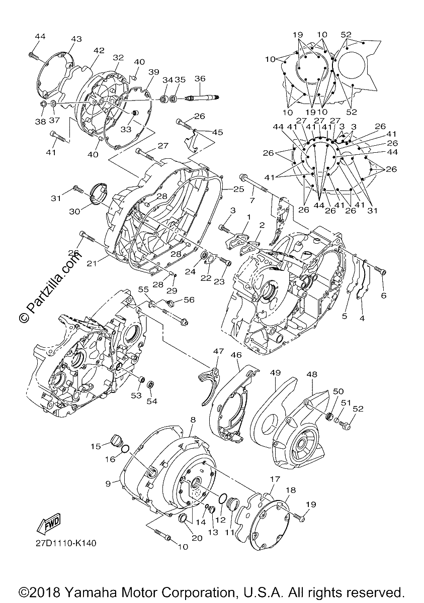 Diagrama de CRANKCASE COVER 1