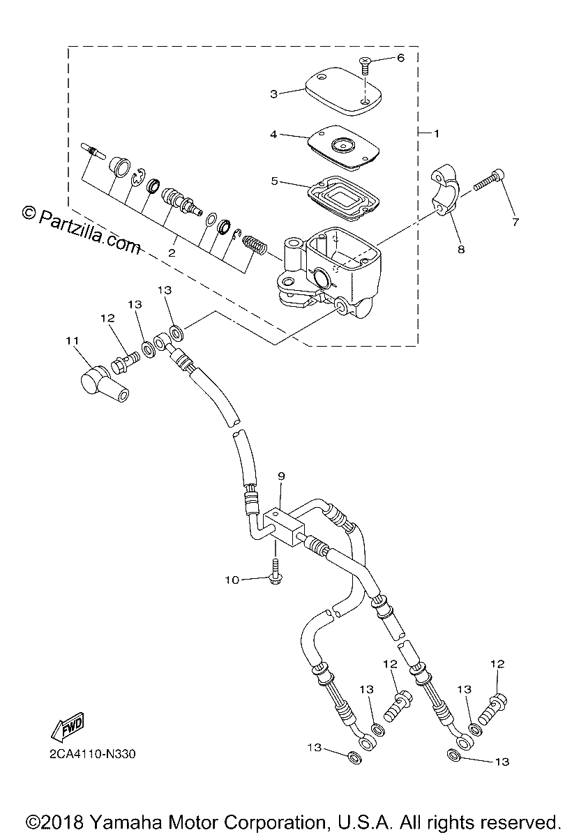 Diagrama de FRONT MASTER CYLINDER
