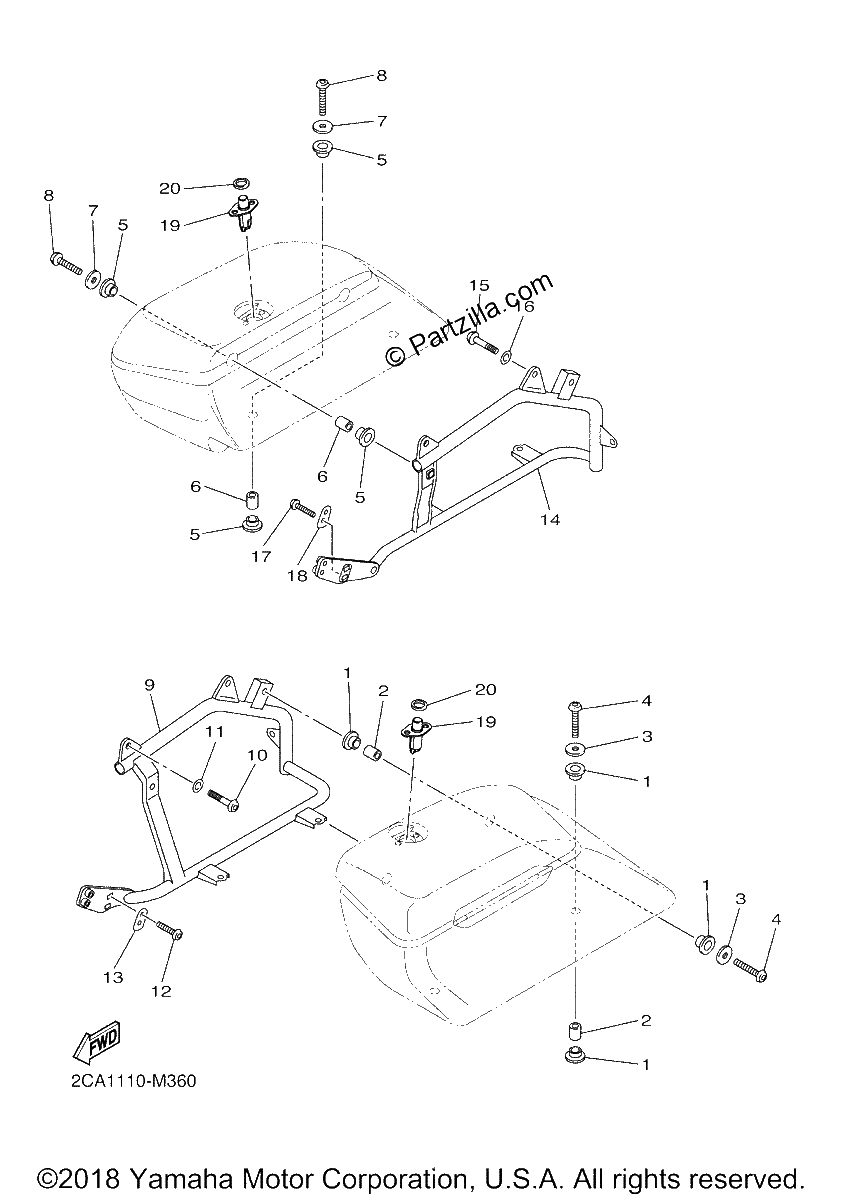 Diagrama de SADDLEBAG MOUNTING