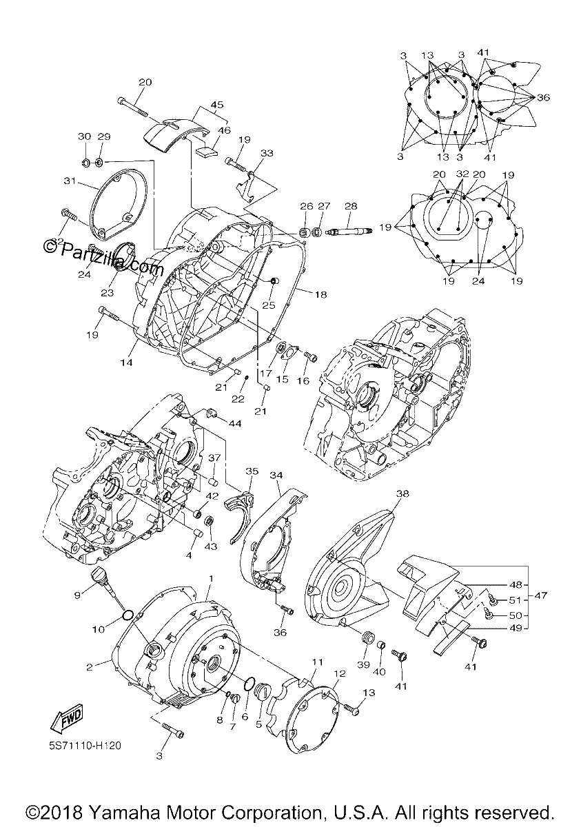 Diagrama de CRANKCASE COVER 1