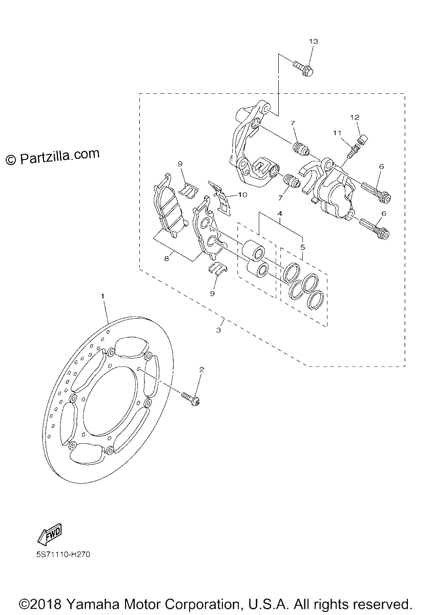 Diagrama de FRONT BRAKE CALIPER