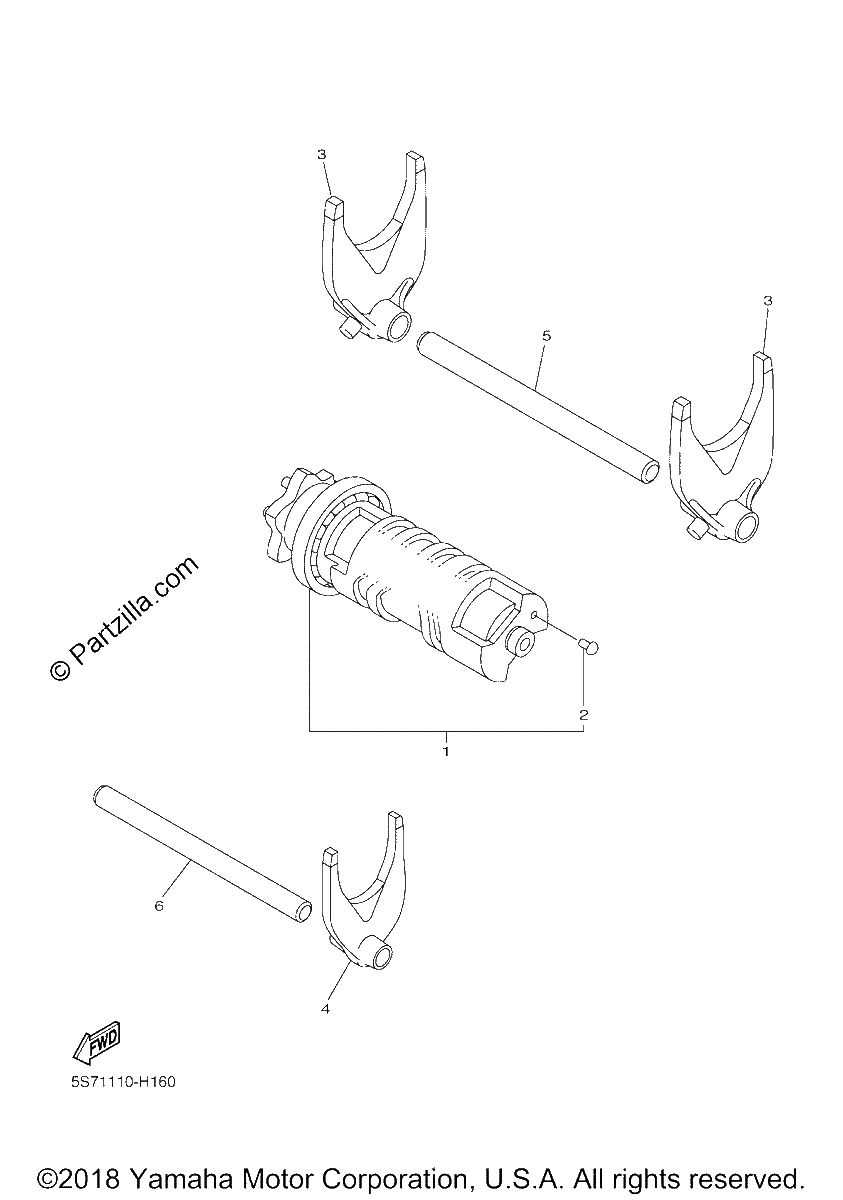 Diagrama de SHIFT CAM FORK