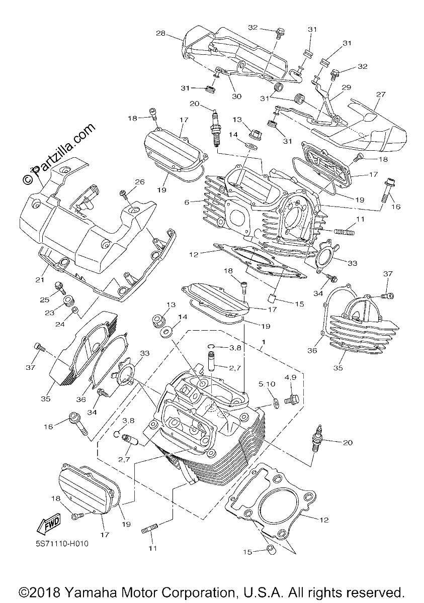 Diagrama de CYLINDER HEAD