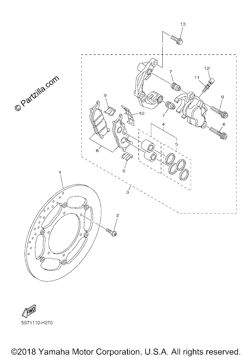 Diagrama de FRONT BRAKE CALIPER
