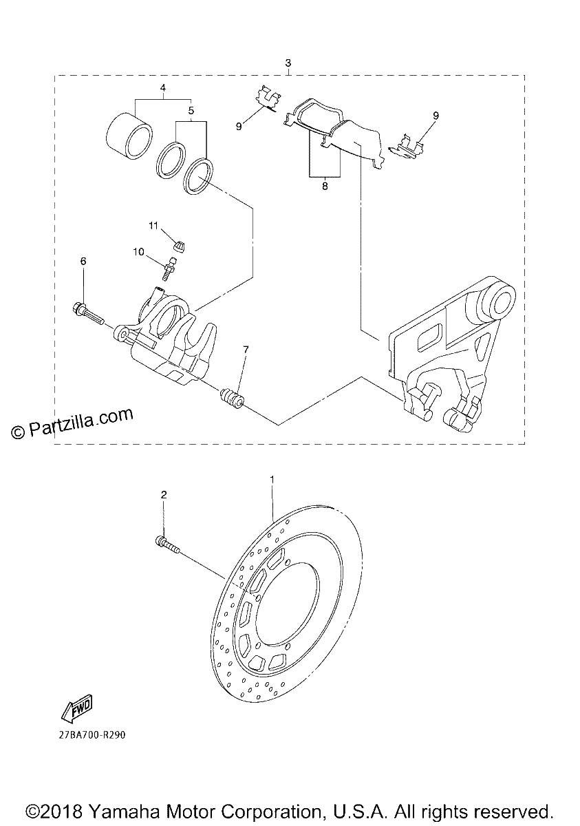 Diagrama de REAR BRAKE CALIPER