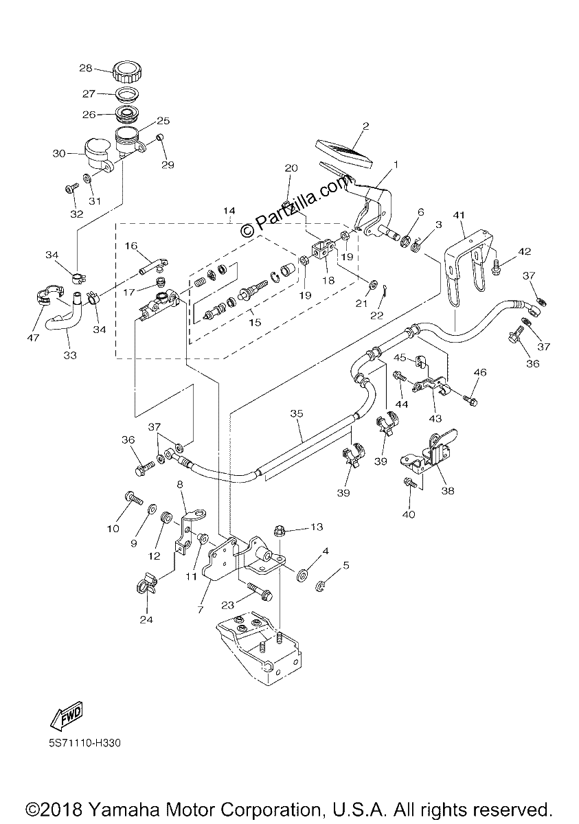 Diagrama de REAR MASTER CYLINDER