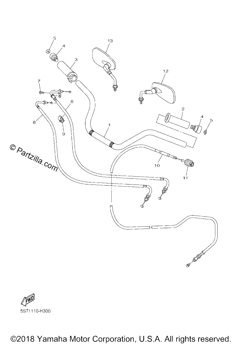 Diagrama de STEERING HANDLE CABLE