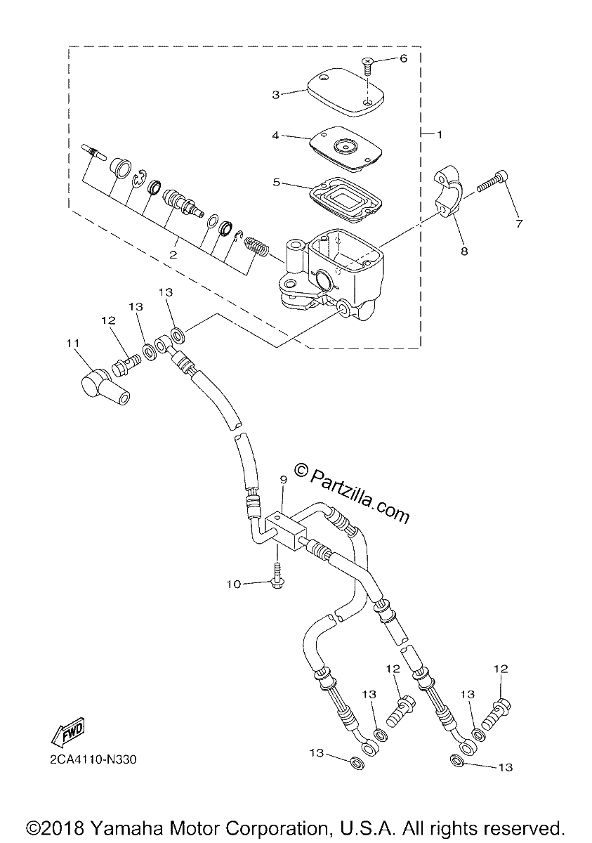 Diagrama de FRONT MASTER CYLINDER