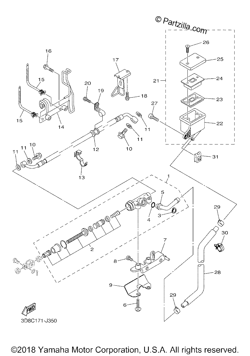 Diagrama de REAR MASTER CYLINDER