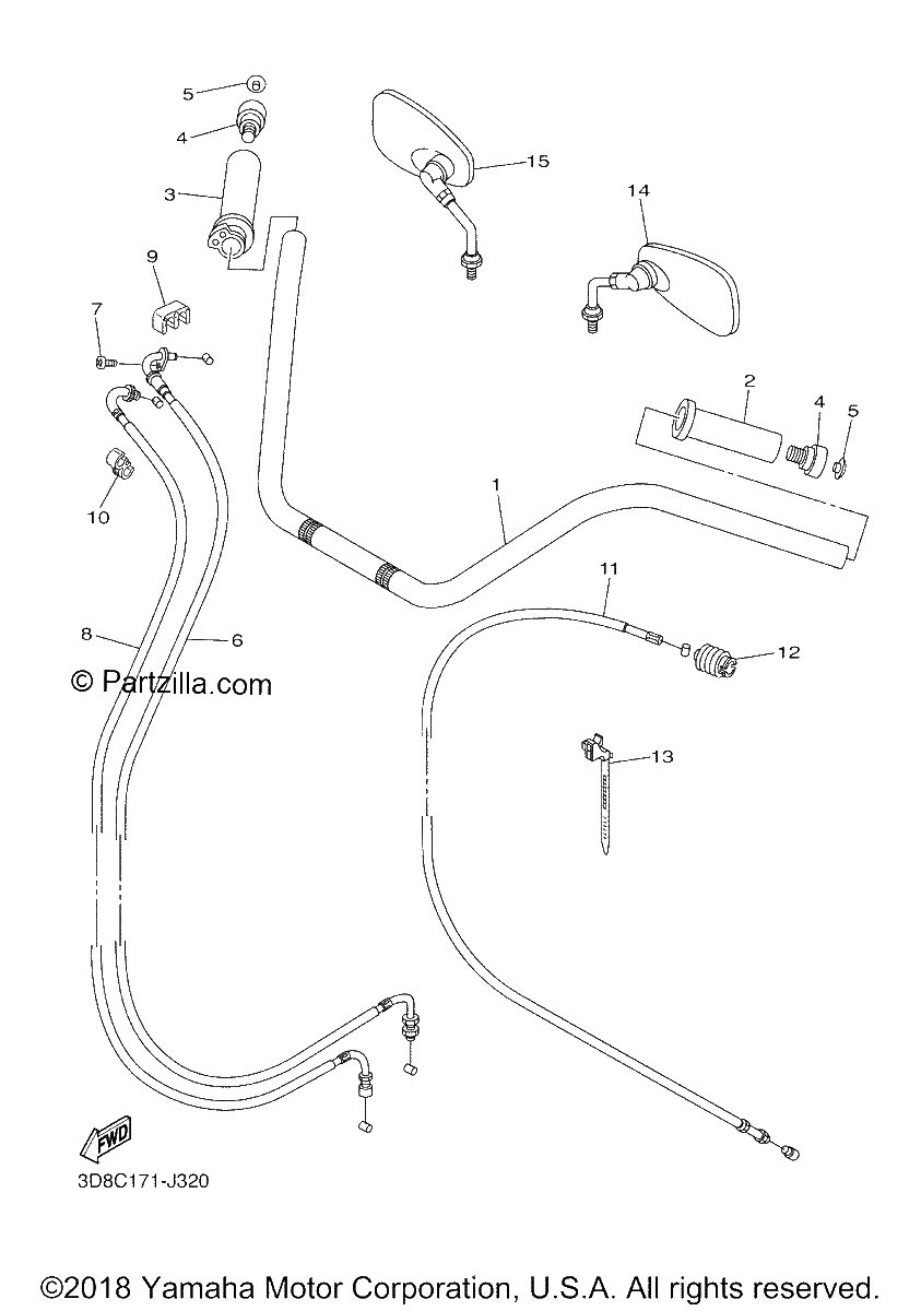 Diagrama de STEERING HANDLE CABLE