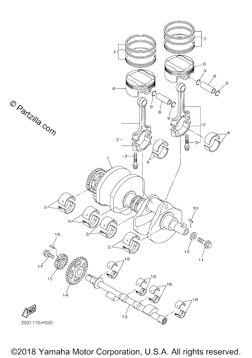 Diagrama de CRANKSHAFT PISTON