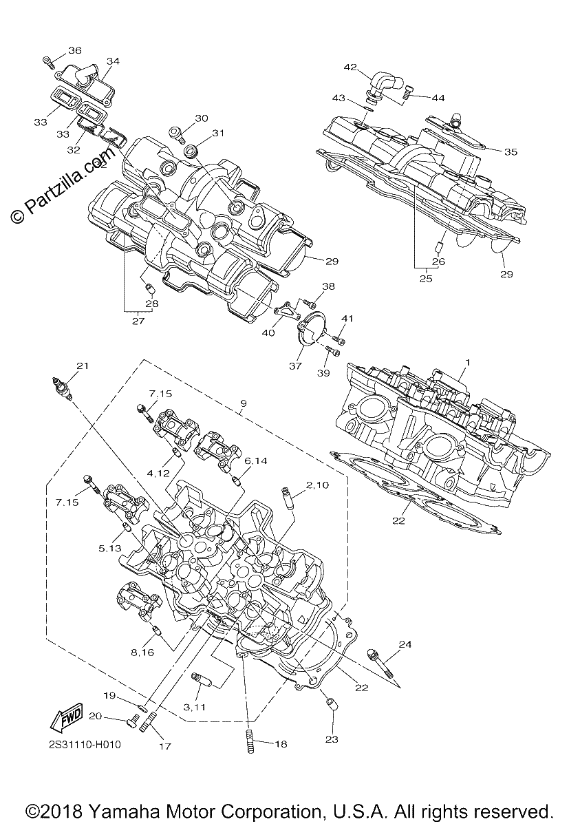 Diagrama de CYLINDER HEAD