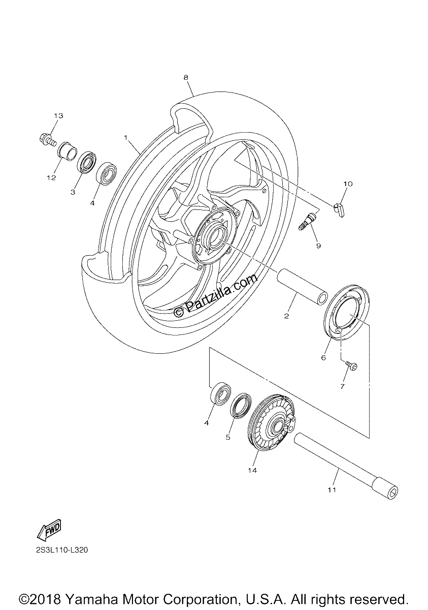 Diagrama de FRONT WHEEL