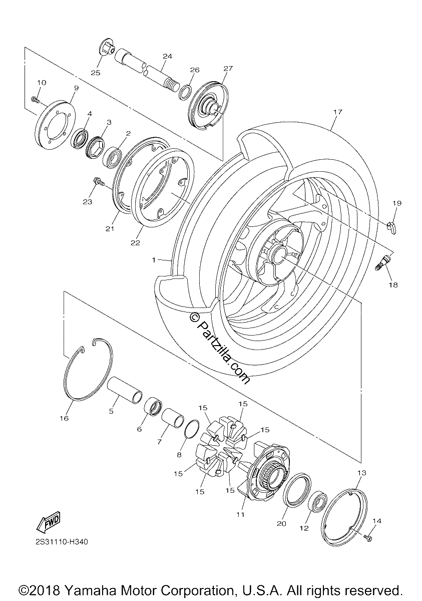 Diagrama de REAR WHEEL