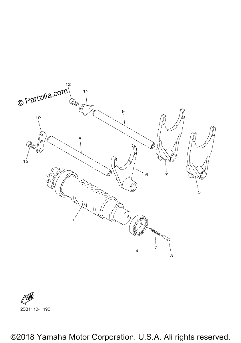 Diagrama de SHIFT CAM FORK