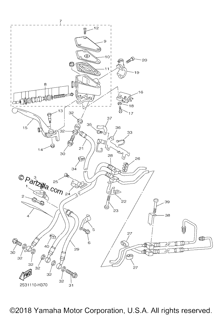 Diagrama de FRONT MASTER CYLINDER