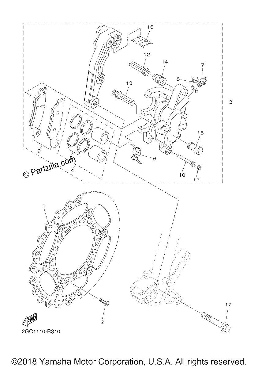 Diagrama de FRONT BRAKE CALIPER