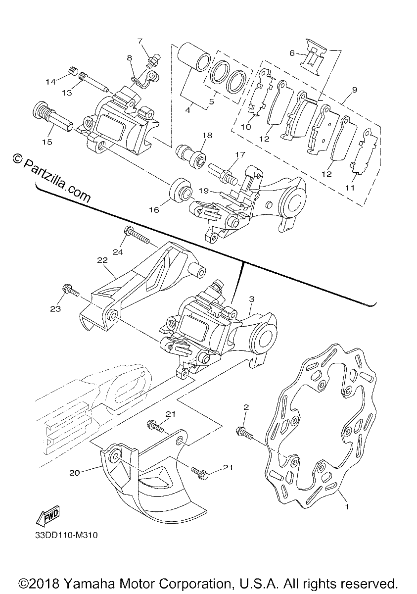 Diagrama de REAR BRAKE CALIPER