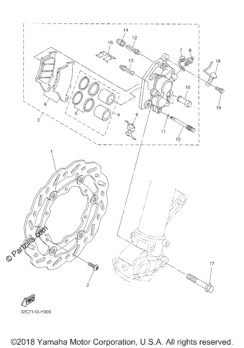 Diagrama de FRONT BRAKE CALIPER