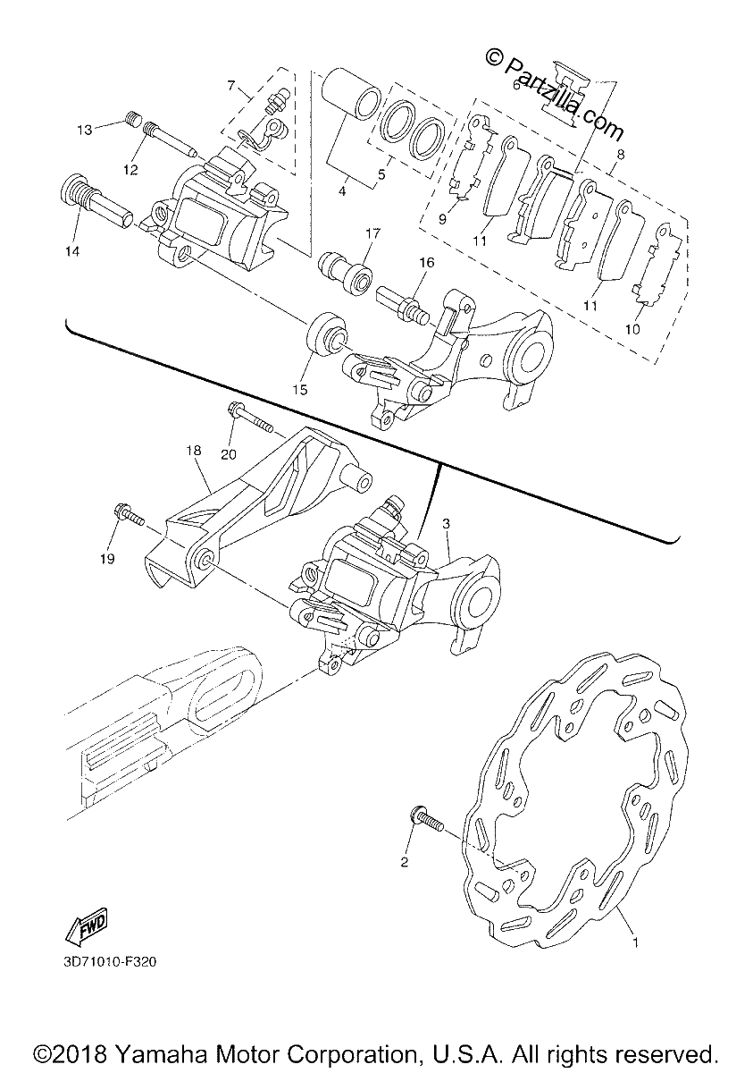 Diagrama de REAR BRAKE CALIPER