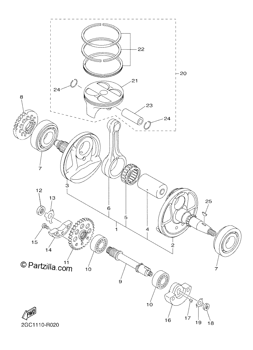Diagrama de CRANKSHAFT PISTON