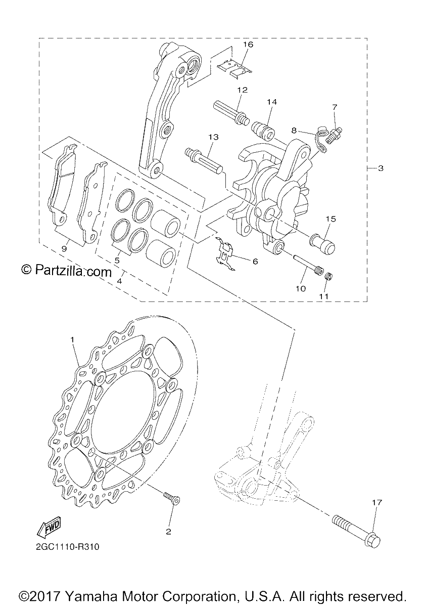 Diagrama de FRONT BRAKE CALIPER