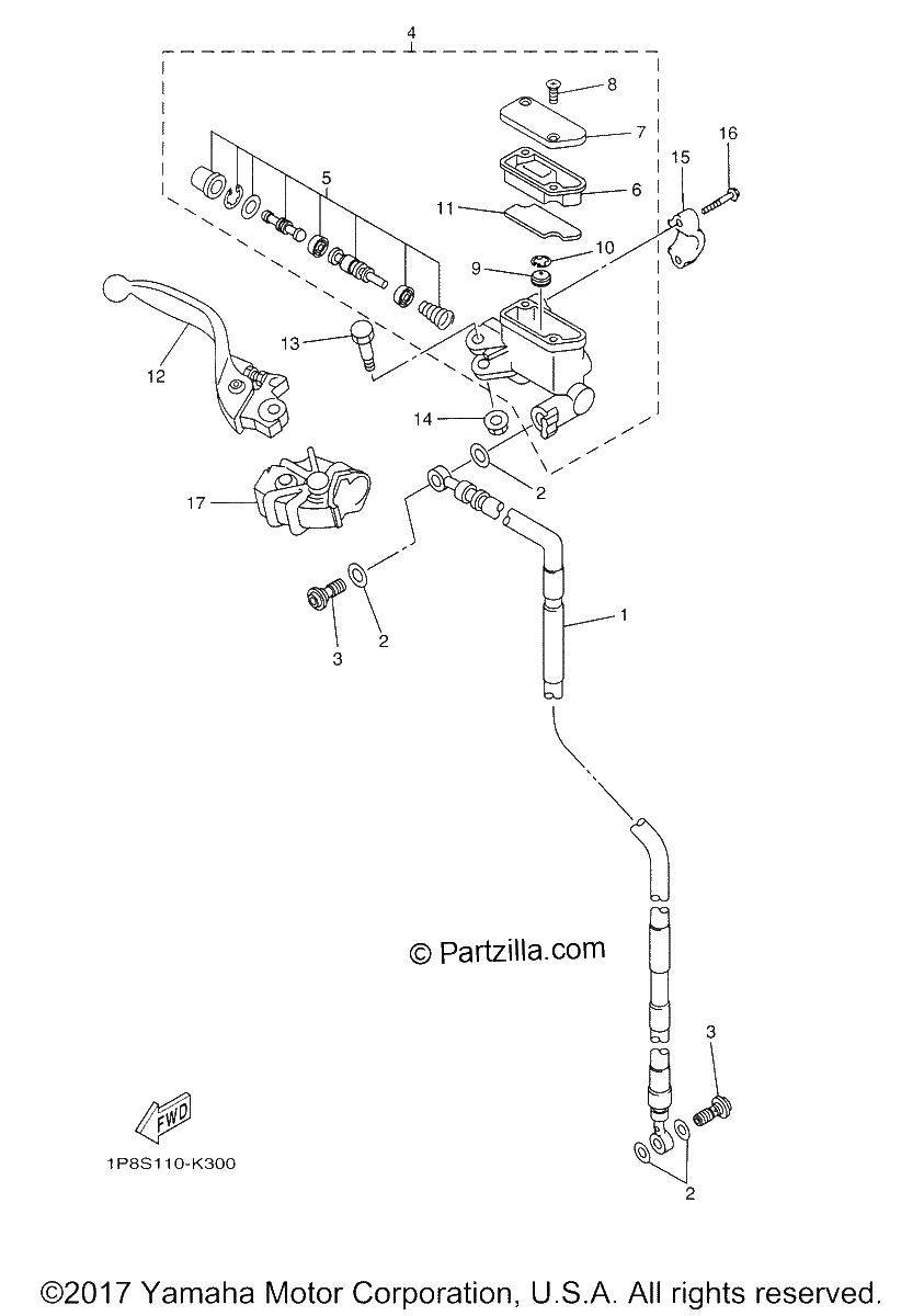 Diagrama de FRONT MASTER CYLINDER