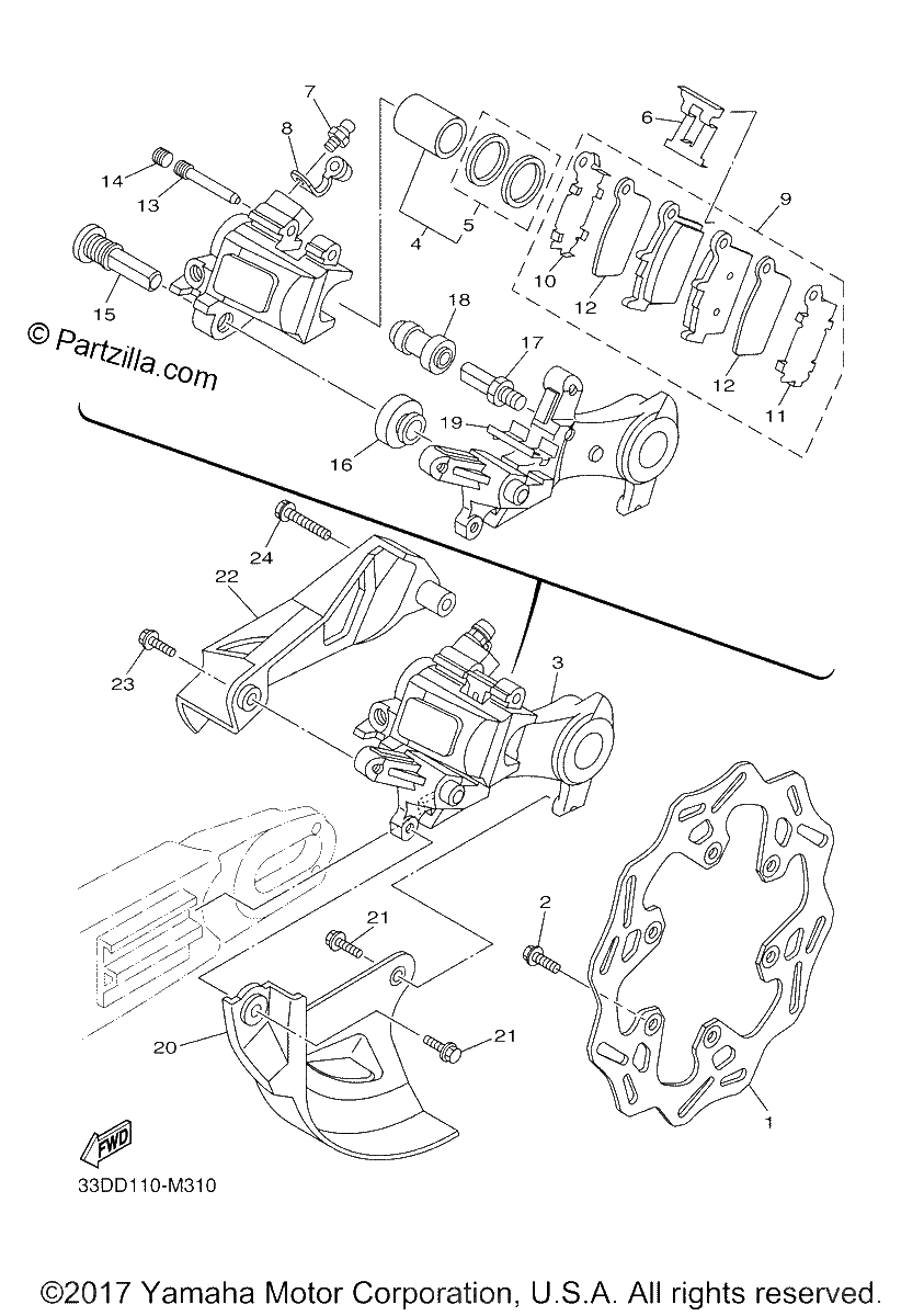 Diagrama de REAR BRAKE CALIPER