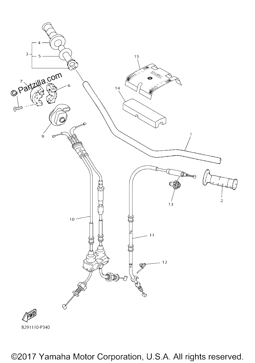 Diagrama de STEERING HANDLE CABLE