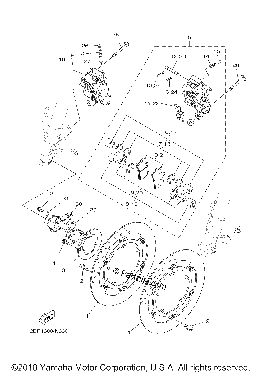 Diagrama de FRONT BRAKE CALIPER