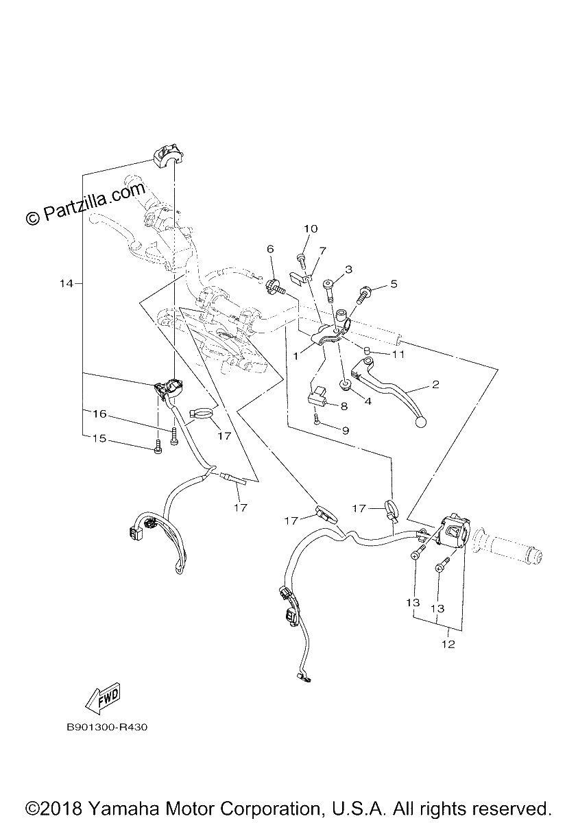 Diagrama de HANDLE SWITCH LEVER