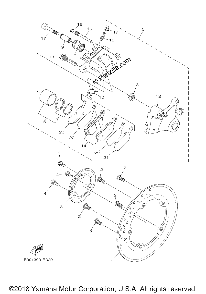 Diagrama de REAR BRAKE CALIPER