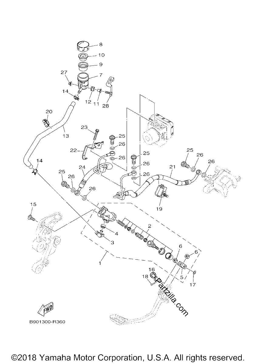 Diagrama de REAR MASTER CYLINDER