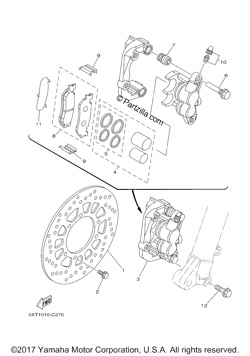 Diagrama de FRONT BRAKE CALIPER