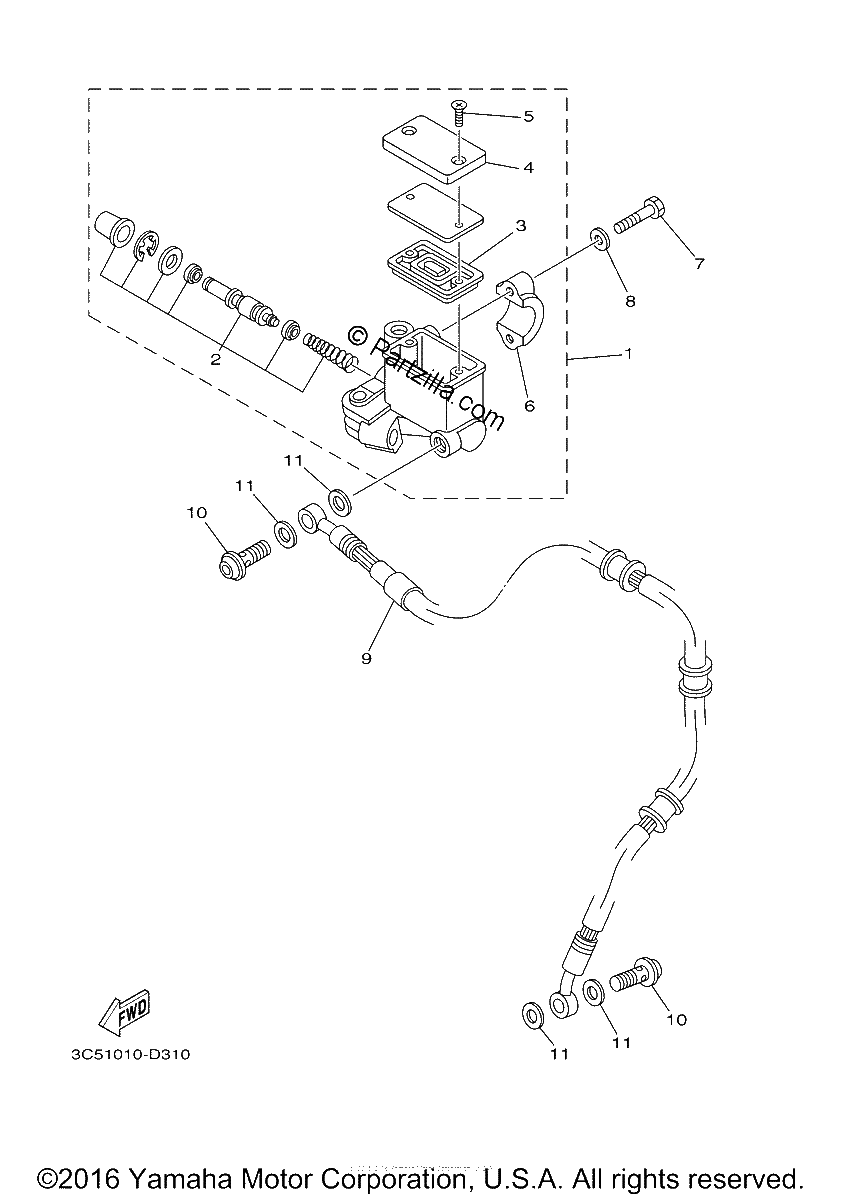 Diagrama de FRONT MASTER CYLINDER